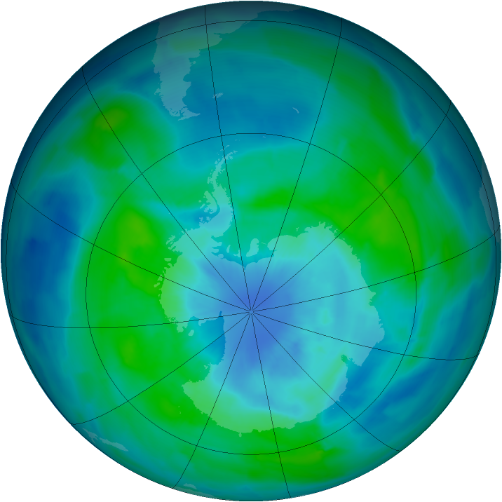 Antarctic ozone map for 19 March 2013